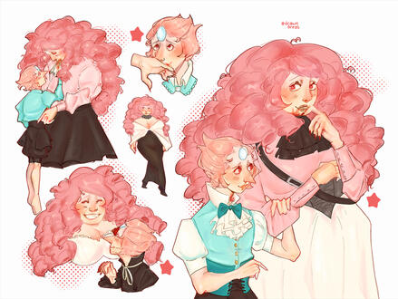 página de doodles - fanart rose x pérola